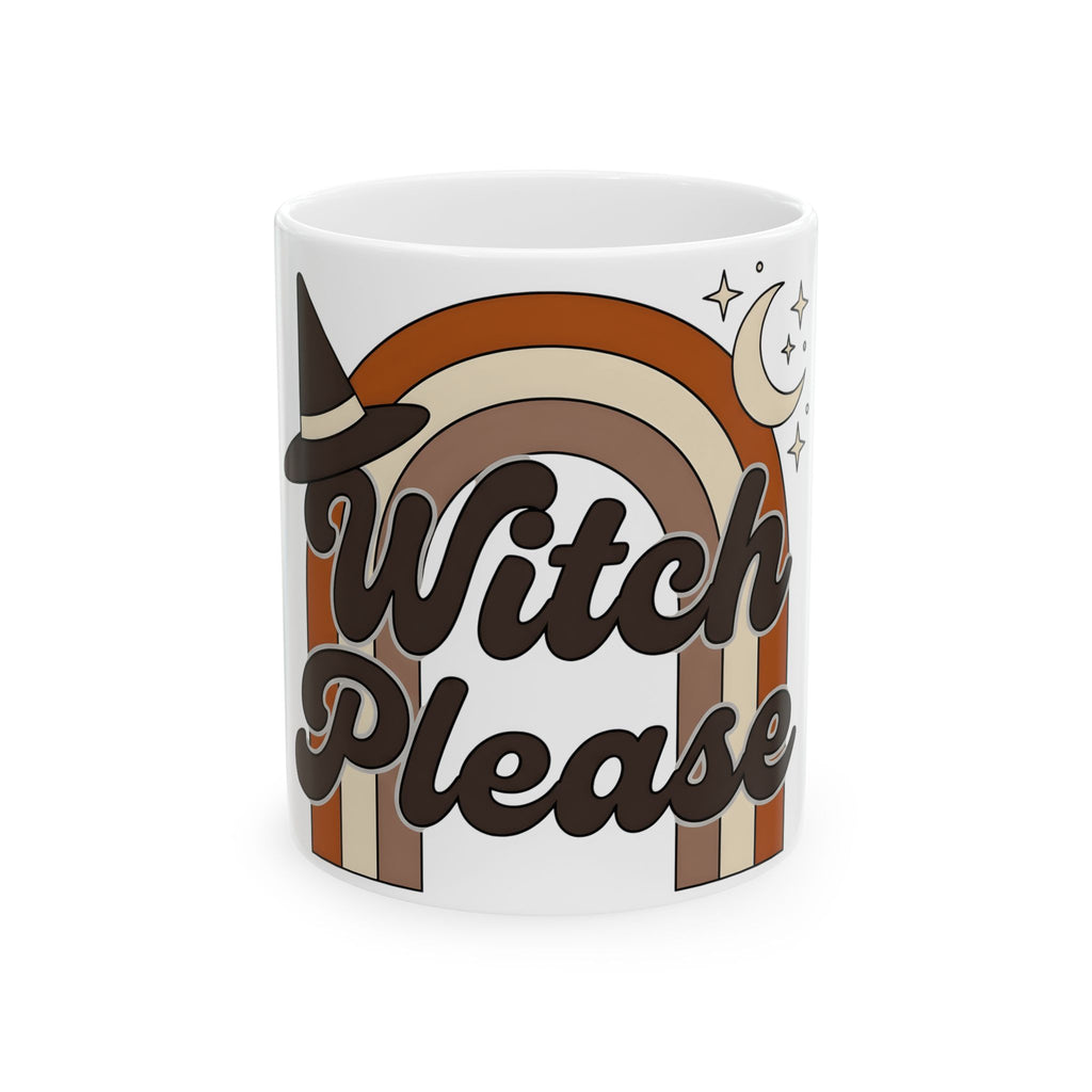 Witch Hat Rainbow Mug Halloween Supernatural Gift Women Hippie Mug Witchy Hat Mug Horror Fan Boho Mug Occult Graphic Classic
