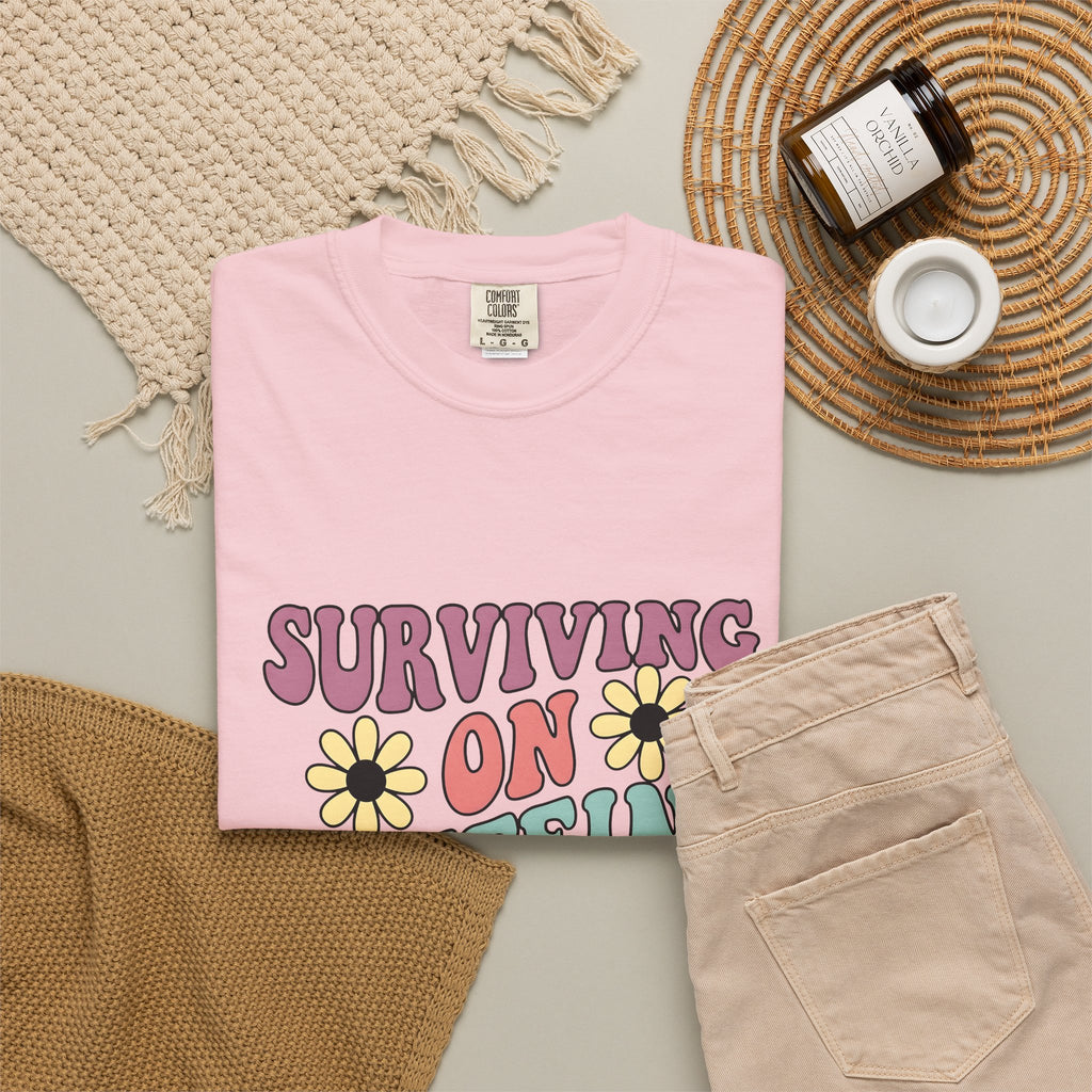 Retro Floral Art T-Shirt Coffee Satire Gift Women Boho T-Shirt Floral Art T-Shirt Java Fan Bohemian T-Shirt Sarcastic Graphic Retro Wildflower