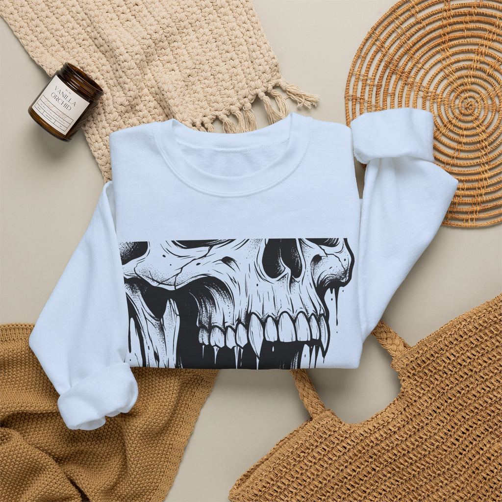 Skull Art Sweatshirt Gothic Fright Gift Women Macabre Sweatshirt Skull T-Sh