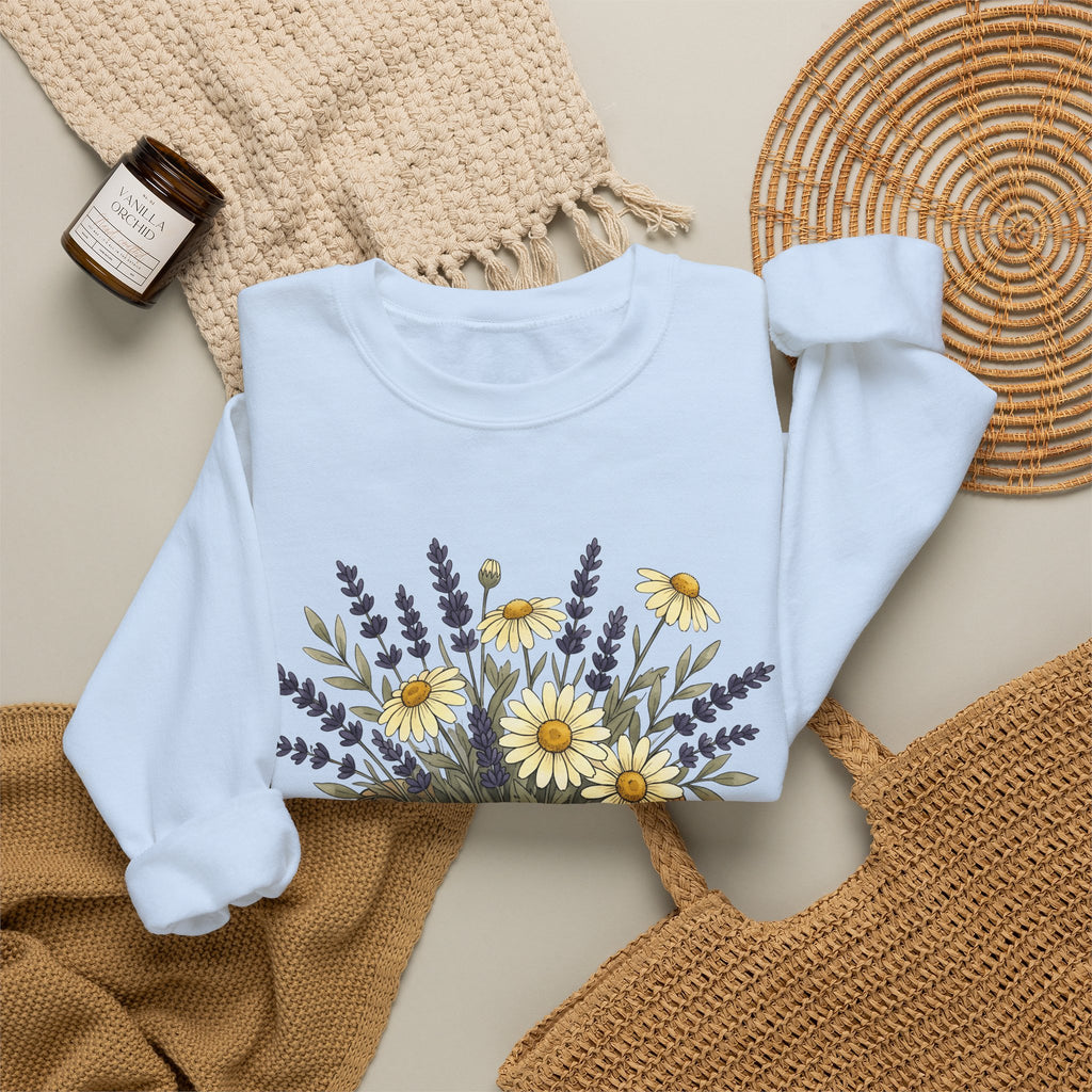 Flower Bunch Sweatshirt Moms Plants Gift Women Hand Drawn Sweatshirt Bouquet Sweatshirt Mother Fan Illustrated Sweatshirt Botanical Graphic Sketch Daisy Bloom
