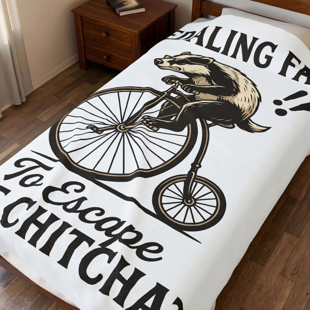 Badger Bike Blanket Funny Wildlife Gift Women Comic Blanket Bicycle Blanket Humor Fan Cartoon Blanket Animal Graphic Retro Shades Blanket