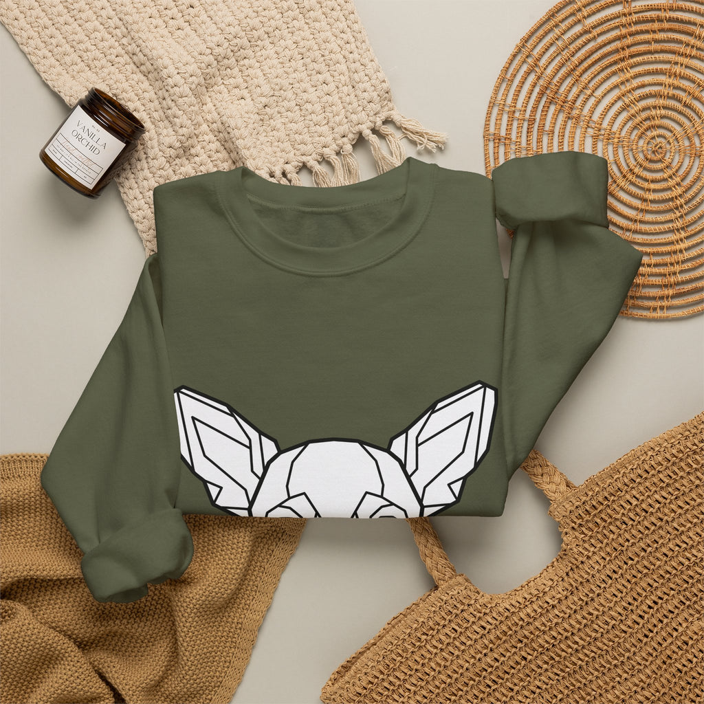 Chihuahua Puppy Sweatshirt Dog Animal Gift Women Abstract Sweatshirt Puppy Sweatshirt Dog Fan Canine Graphic Dog Illustration Line Art Head Sweatshirt