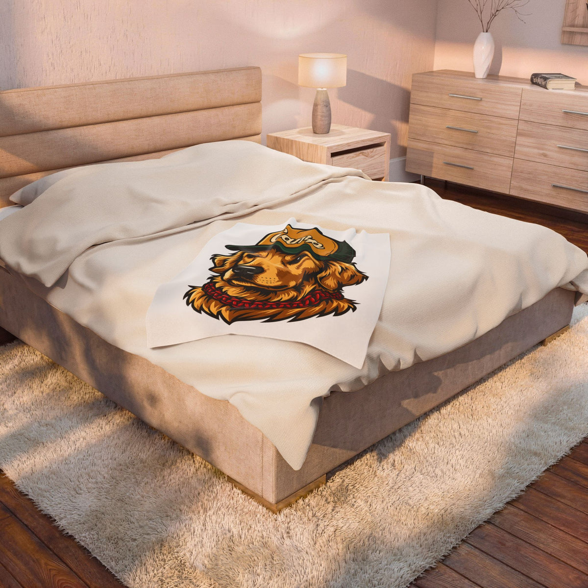 Golden Retriever Blanket Dog Hiking Gift Women Hand Drawn Blanket Retriever Blanket Dog Fan Illustrated Graphic Blanket Classic Cap Blanket
