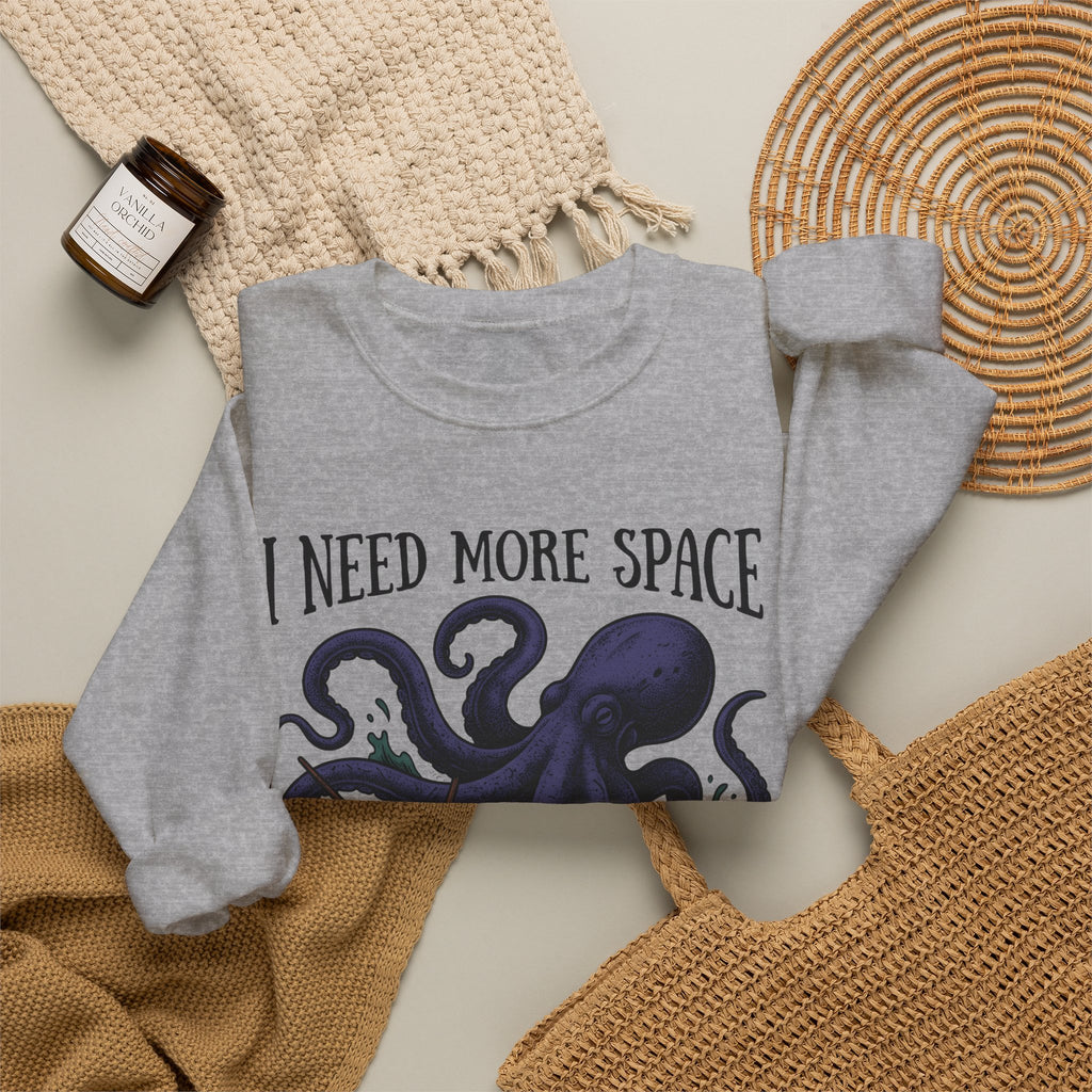 Octopus Ship Sweatshirt Funny Nautical Gift Women Vintage Sweatshirt Kraken Sweatshirt Humor Fan Retro Sweatshirt Maritime Graphic Hand Drawn Ocean Sweatshirt