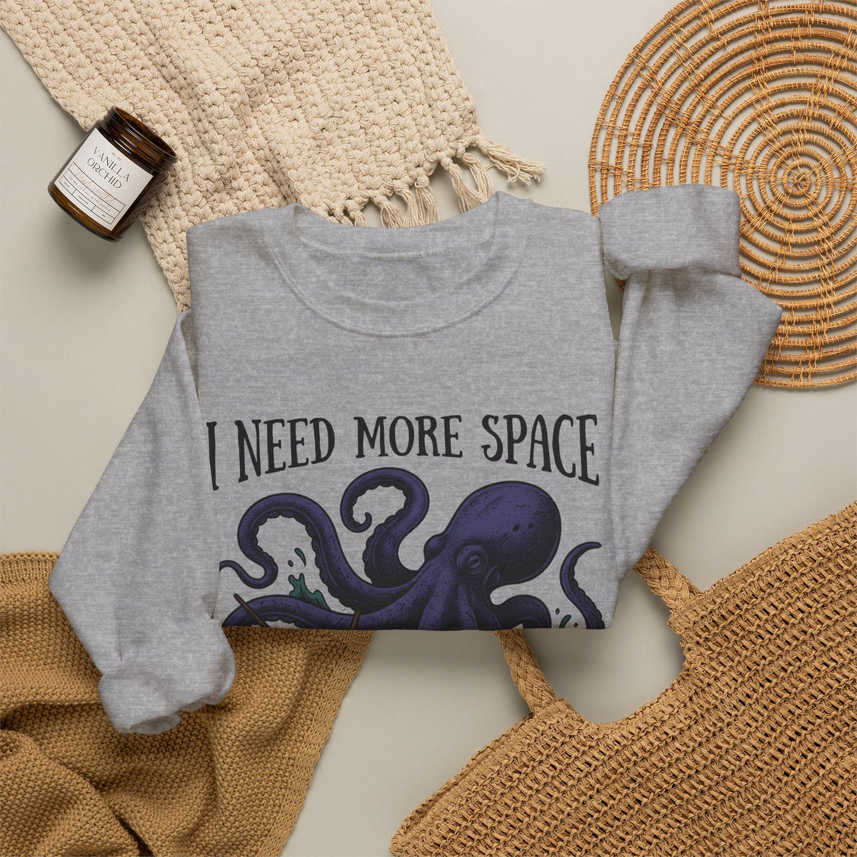 Octopus Ship Sweatshirt Funny Nautical Gift Women Vintage Sweatshirt Kraken Sweatshirt Humor Fan Retro Sweatshirt Maritime Graphic Hand Drawn Ocean Sweatshirt