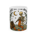 Skull Knitting Mug Halloween Yarn Gift Women Retro Mug Skeleton Mug Horror Fan Vintage Mug Fiber Graphic Sketch Yarn Bowl Mug