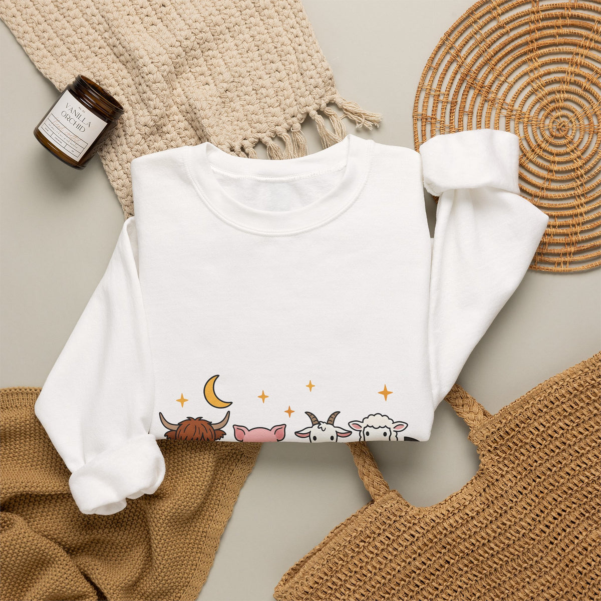 Country Animals Sweatshirt Halloween Pets Gift Women Darling Sweatshirt Farm Animals Sweatshirt Halloween Fan Cute Sweatshirt Pet Graphic Funny Halloween