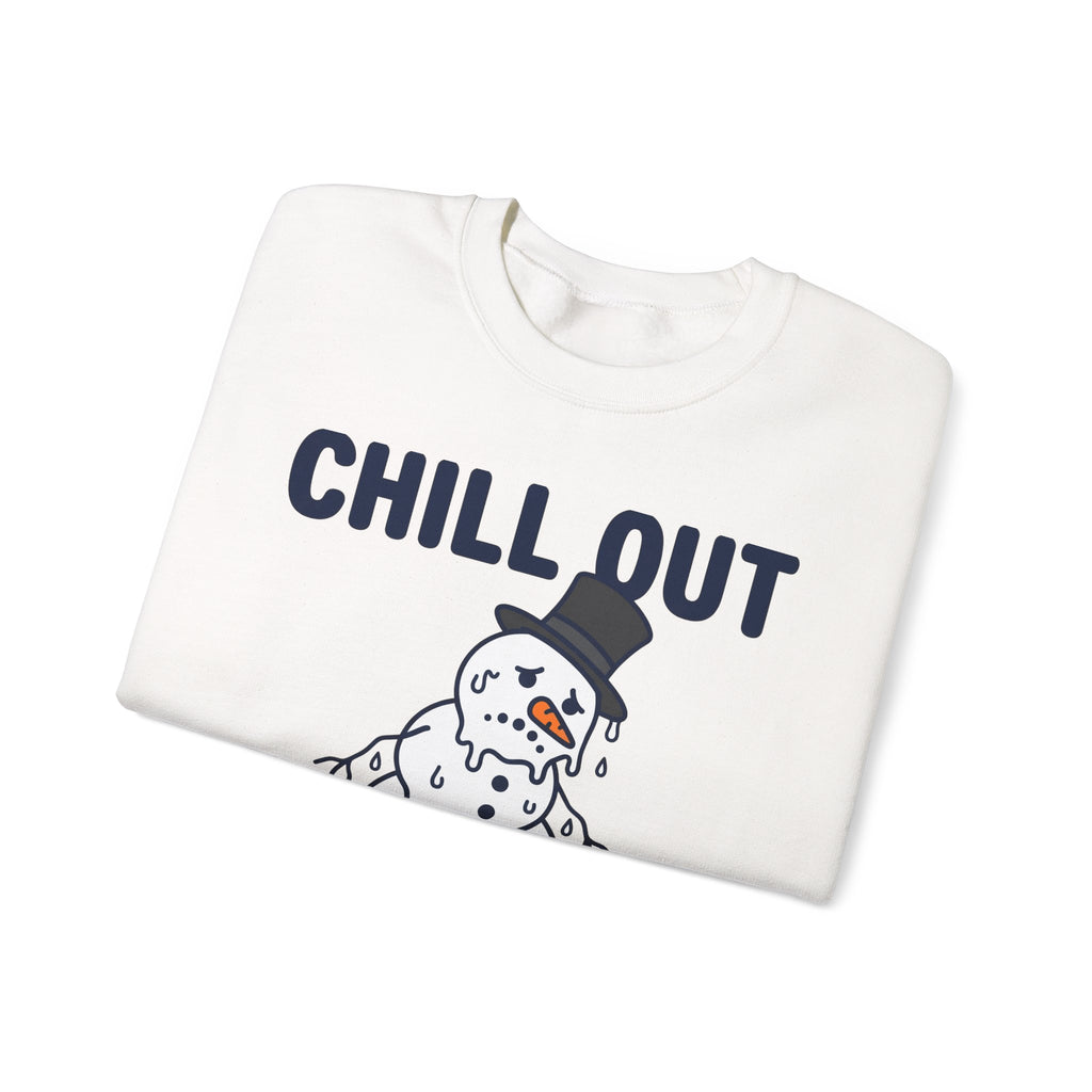 Melting Snowman Sweatshirt Christmas Comedy Gift Women Illustration Sweatshirt Frosty Sweatshirt Xmas Fan Drawing Graphic Sketch Top Hat Sweatshirt