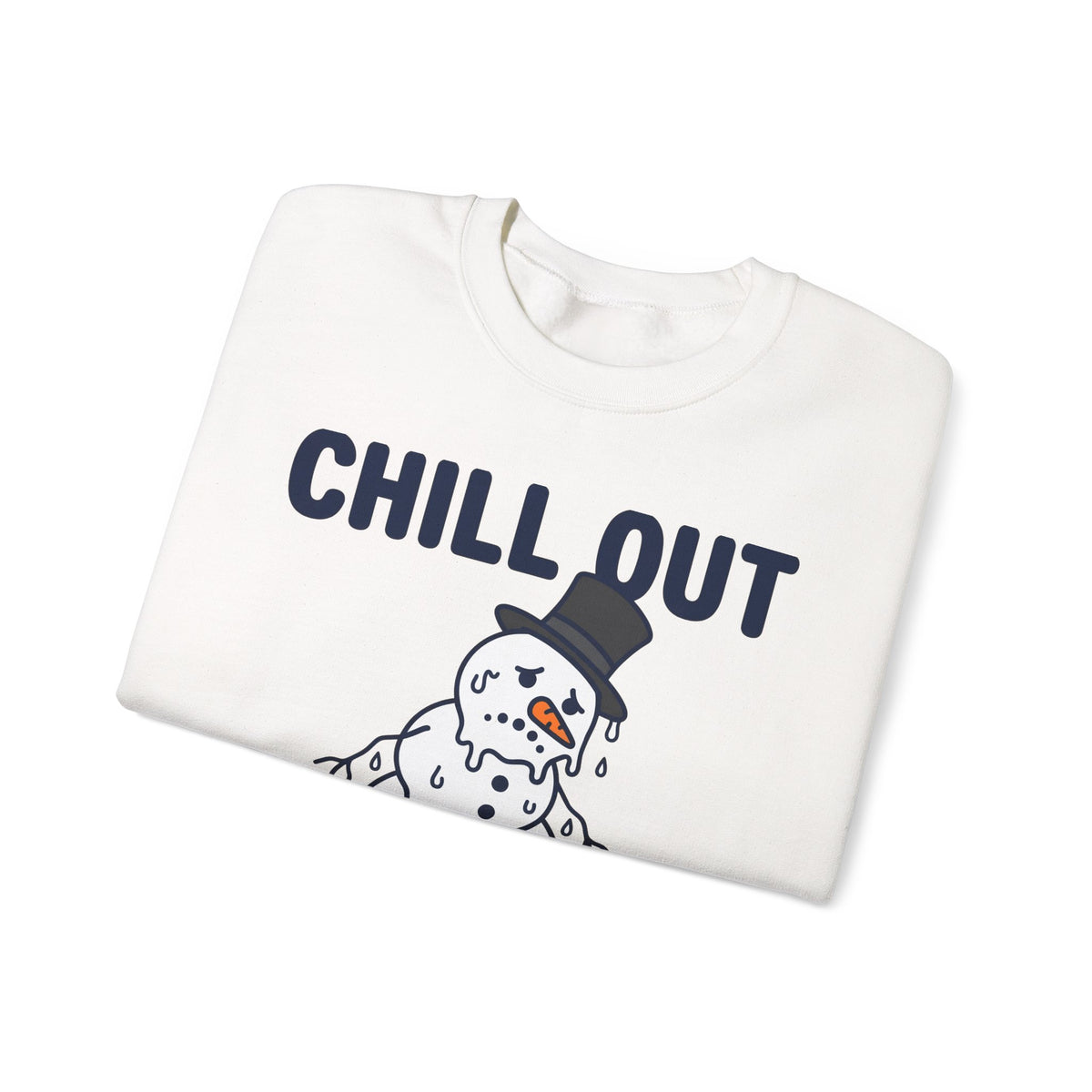 Melting Snowman Sweatshirt Christmas Comedy Gift Women Illustration Sweatshirt Frosty Sweatshirt Xmas Fan Drawing Graphic Sketch Top Hat Sweatshirt