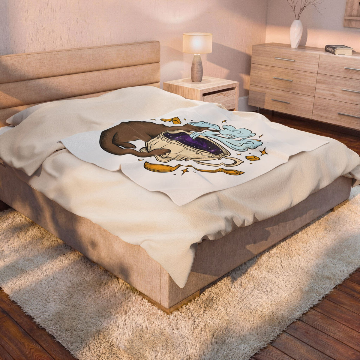 Kitty Coffee Cup Blanket Cat Cappuccino Gift Women Sketch Blanket Coffee Blanket Blanket Cat Fan Coffee Drawing Blanket Line Art Sugar Cubes Blanket