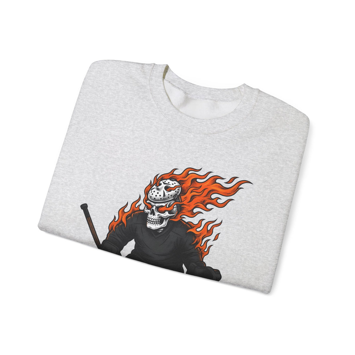 Burning Hockey Goalie Sweatshirt Hockey Skeleton Gift Women Neo Traditional Sweatshirt Goalie Sweatshirt Hockey Fan Hockey Player Sweatshirt Bone Graphic Old