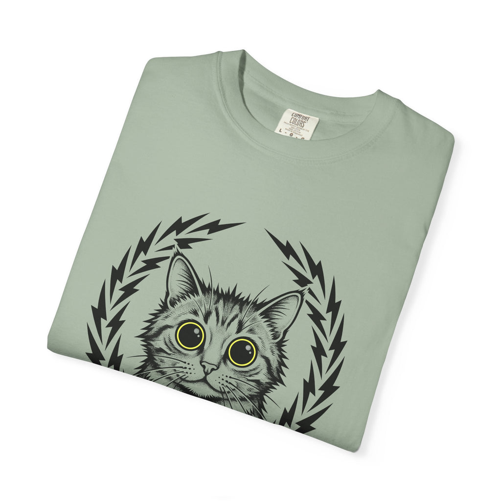 Striped Cat Cat Comedy Gift Modern Tabby Cat Feline Fan Retro Electric T-Shirt