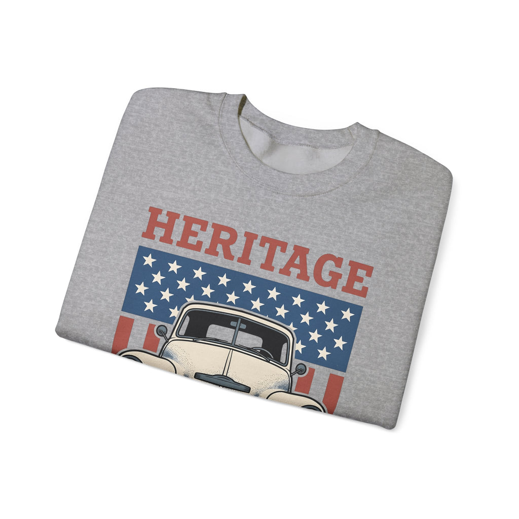 Antique Lorry Sweatshirt America Liberty Gift Women Retro Sweatshirt Truck Sweatshirt Patriot Enthusiast Vintage Sweatshirt Freedom Graphic Line Art Flag
