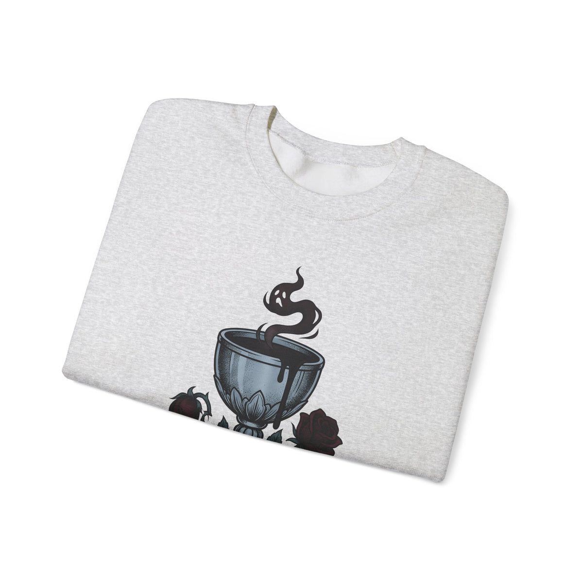 Chalice Roses Sweatshirt Nurses Therapy Gift Women Dark Sweatshirt Goblet Sweatshirt Nurse Enthusiast Gothic Sweatshirt Counseling Graphic Antique Spirit