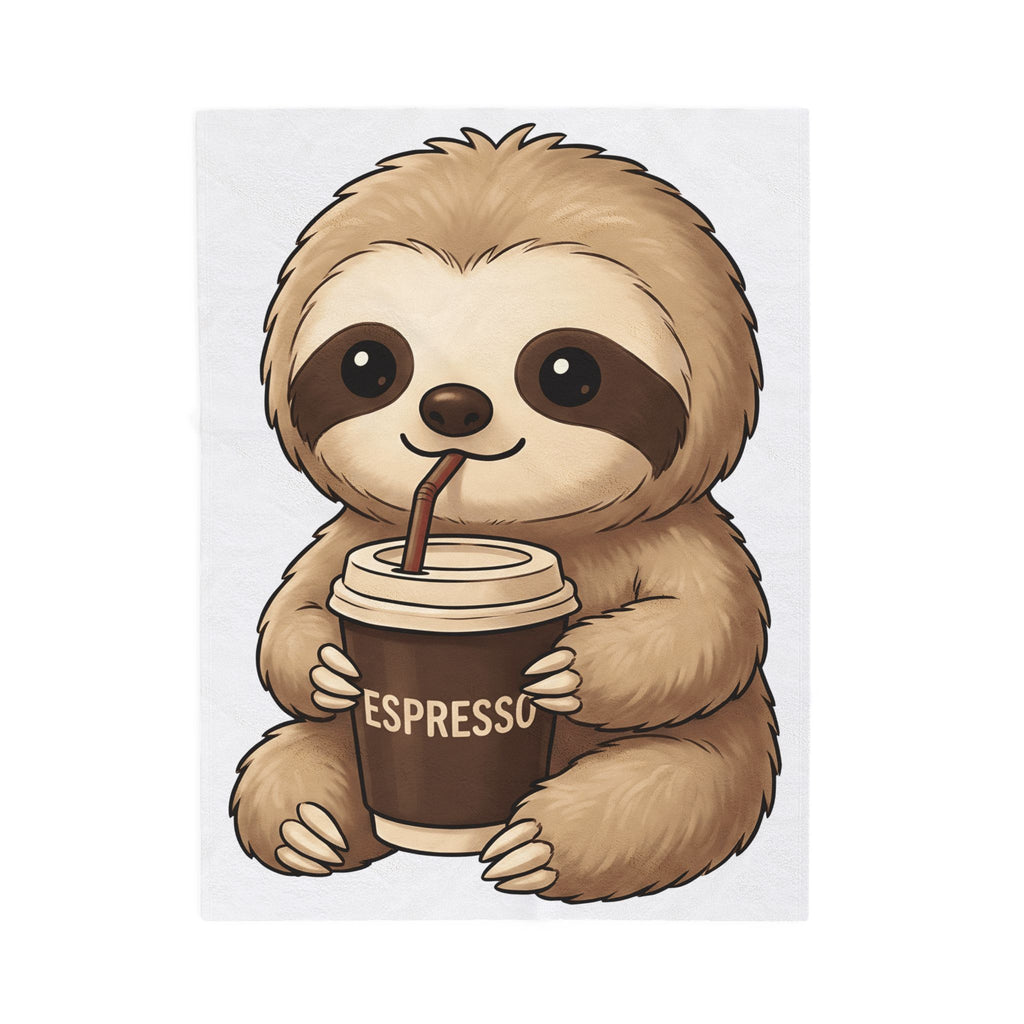 Sloth Java Blanket Coffee Creature Gift Women Playful Blanket Java Blanket Coffee Fan Cute Blanket Animal Graphic Sketch Cup Blanket