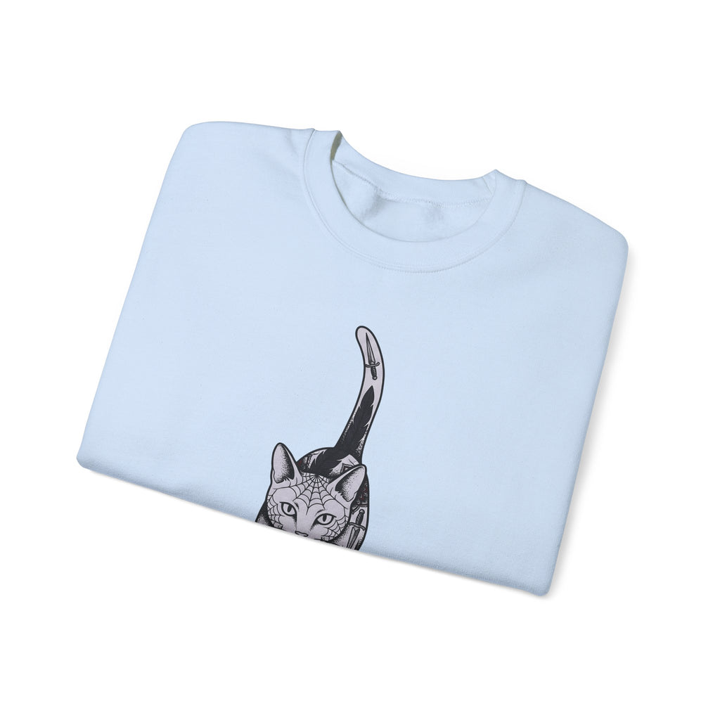 Cat Tattoo Sweatshirt Cat Blossoms Gift Women Gypsy Sweatshirt Cat Sweatshirt Cat Fan Feline Sweatshirt Bohemian Graphic Floral Design Line Art Motif Sweatshirt