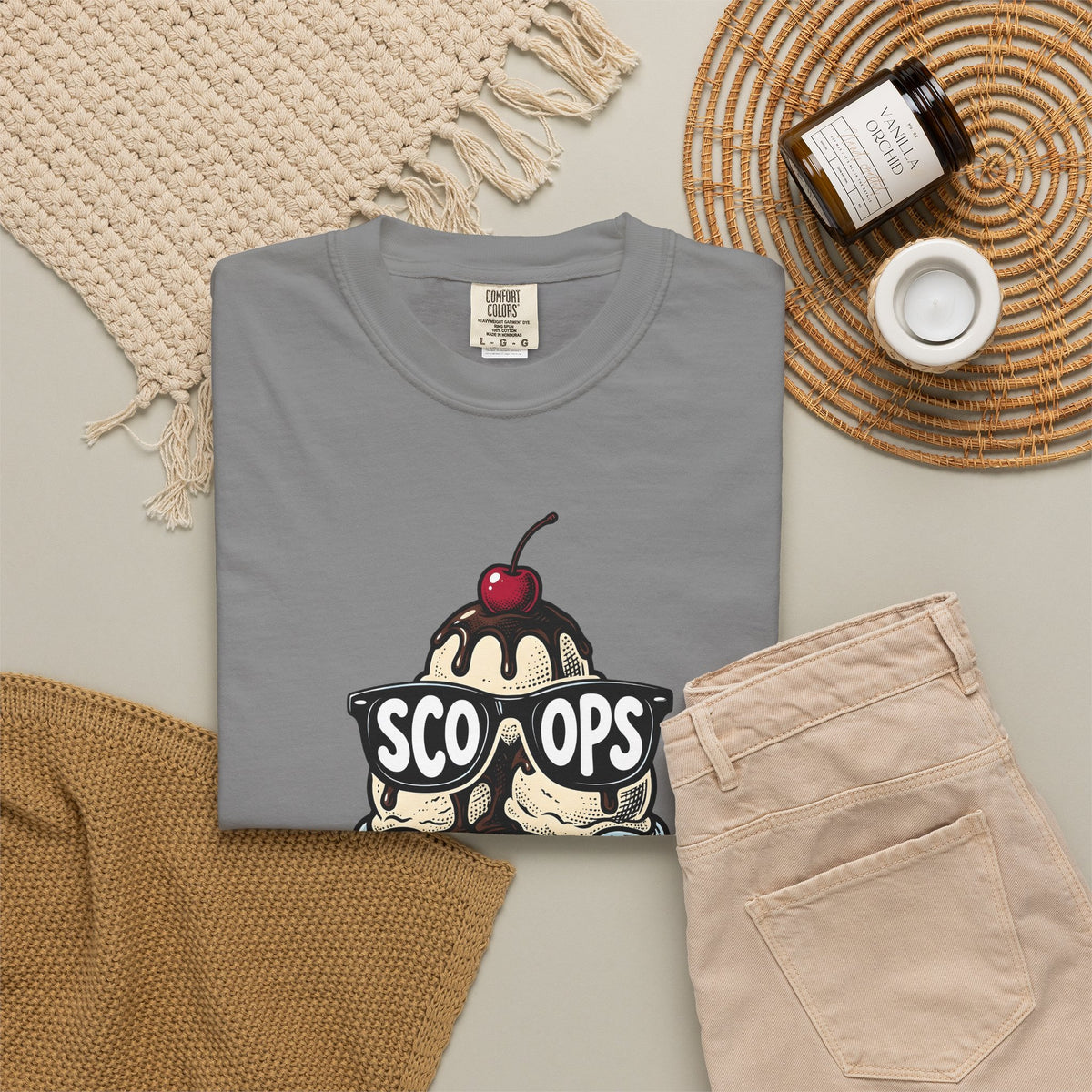 Ice Cream Cone T-Shirt Desserts Cuisine Gift Women Comic T-Shirt Ice Cream T-Shirt Sweets Fan Cartoon T-Shirt Food Graphic Vintage Shades T-Shirt