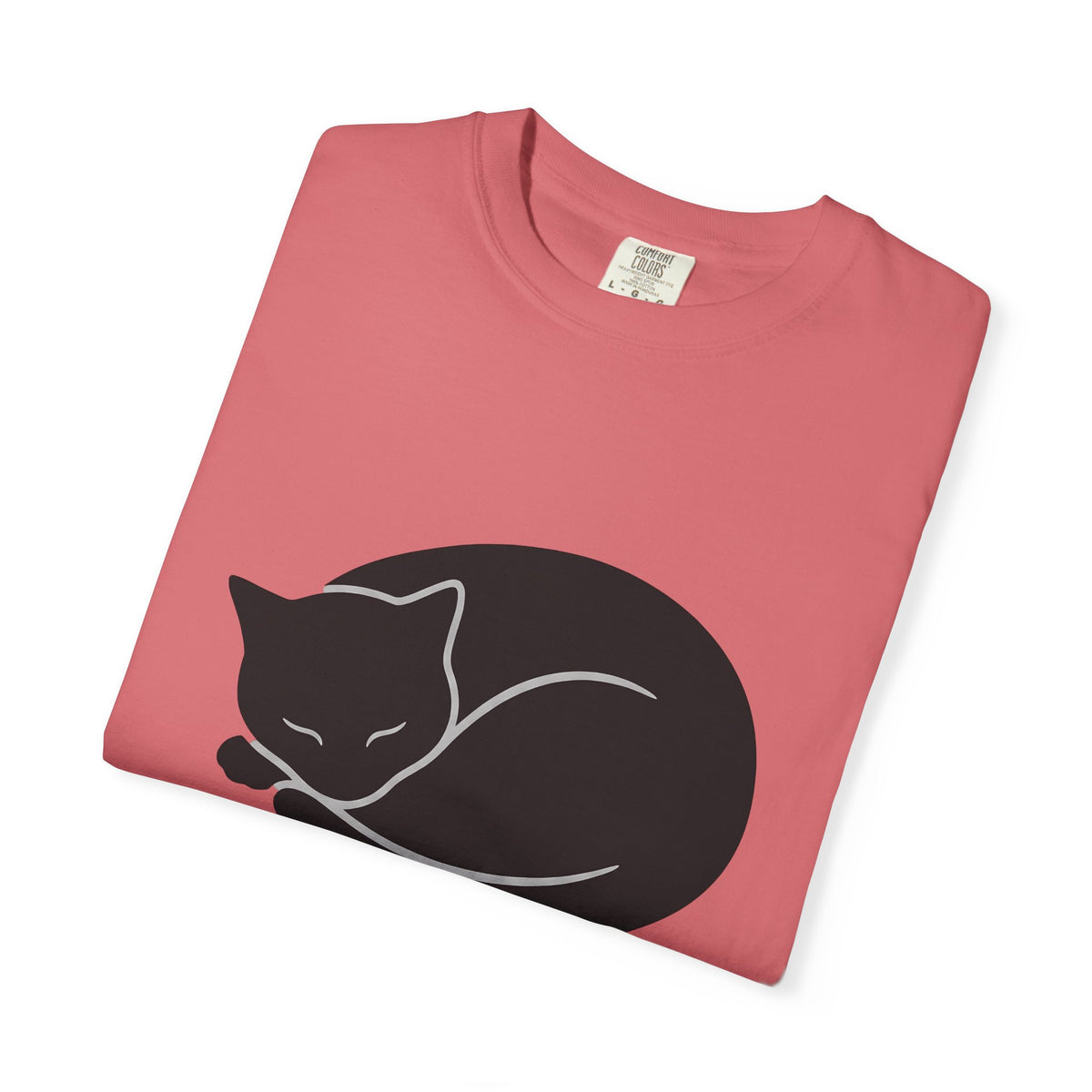 Dozing Feline T-Shirt Cat Creature Gift Women Geometric T-Shirt Cat T-Shirt Kitty Fan Abstract T-Shirt Beast Graphic Minimalist Claw T-Shirt