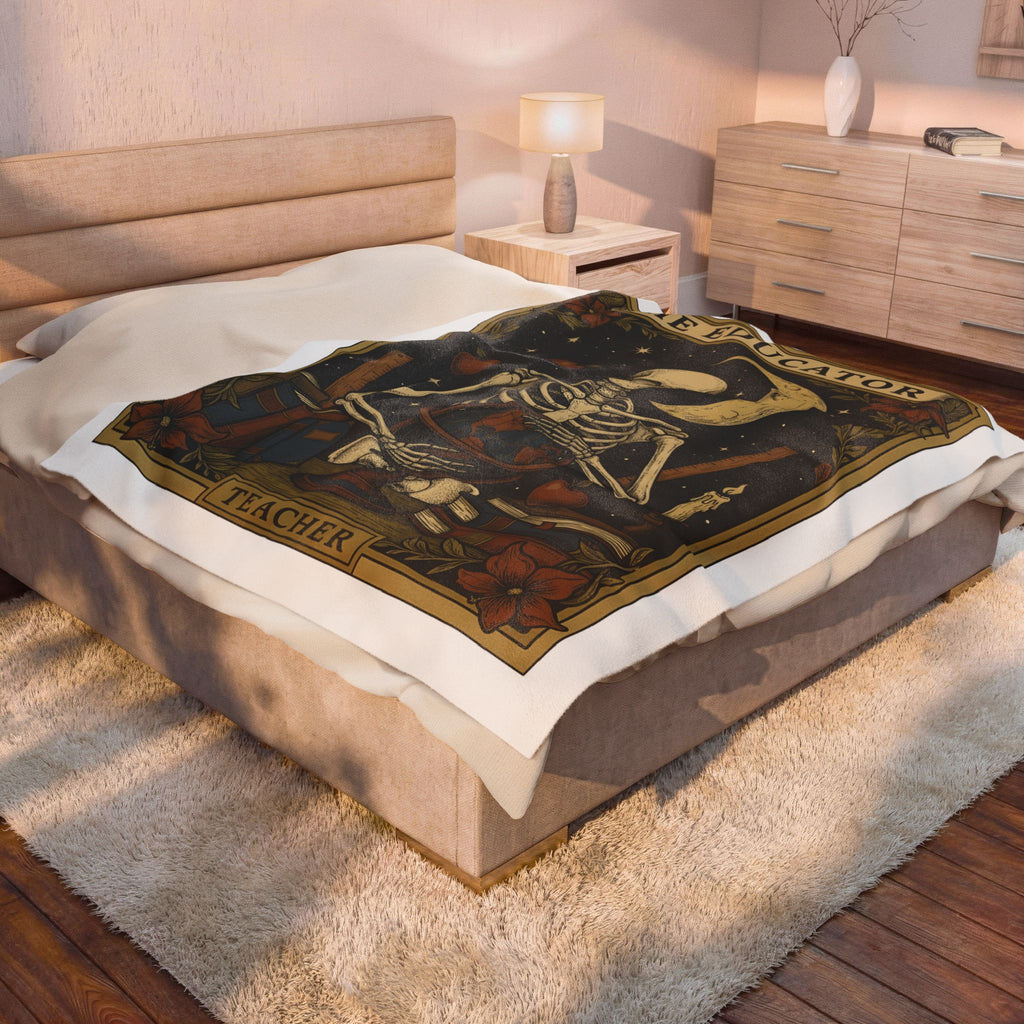 Skull Instructor Blanket Teacher Dark Gift Women Retro Blanket Skeleton Blanket Educator Enthusiast Vintage Blanket Gothic