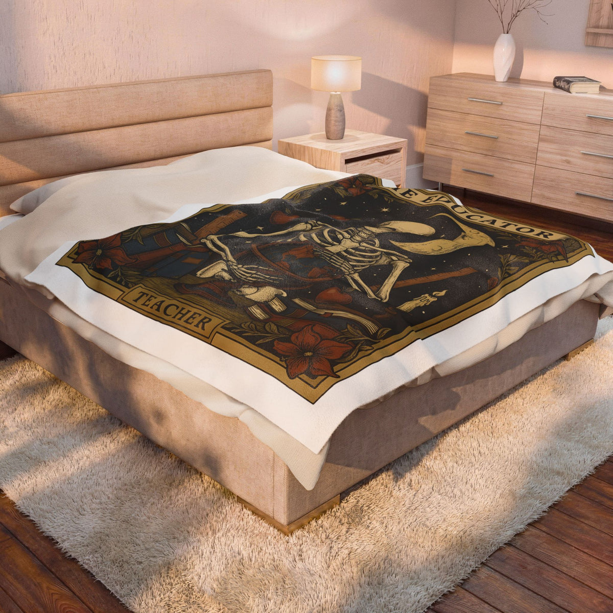 Skull Instructor Blanket Teacher Dark Gift Women Retro Blanket Skeleton Blanket Educator Enthusiast Vintage Blanket Gothic