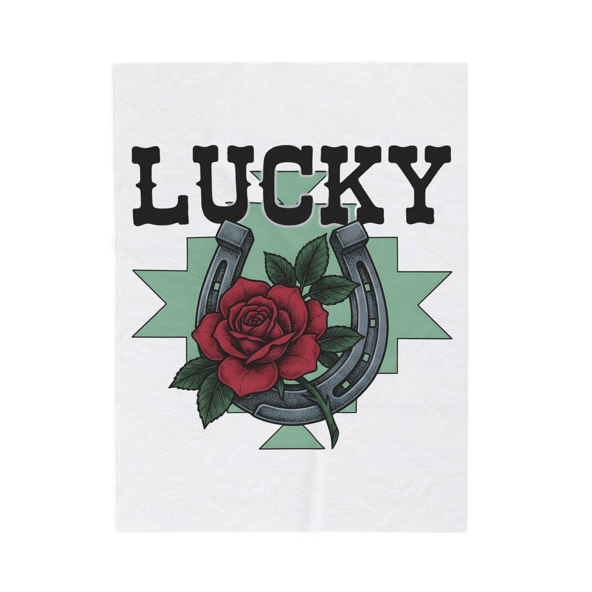 Horseshoe Rose Blanket Cowgirl Ranch Gift Women Line Art Blanket Rosebud Blanket Cowgirl Fan Minimalist Blanket Farmhouse Graphic Classic Shape