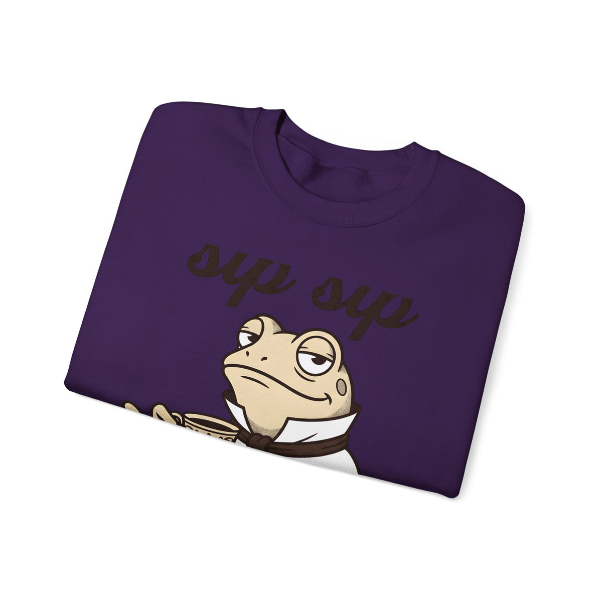 Frog Tea Sweatshirt Funny Animal Gift Women Cartoon Sweatshirt Tea Sweatshirt Humor Fan Comic Sweatshirt Creature Graphic Vintage Suit Sweatshirt