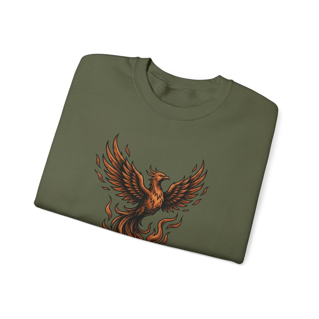 Phoenix Coffee Cup Sweatshirt Coffee Fantasy Gift Women Tattoo Sweatshirt Coffee Sweatshirt Sweatshirt Coffee Fan Ink Sweatshirt Mythical Graphic Vintage Flames