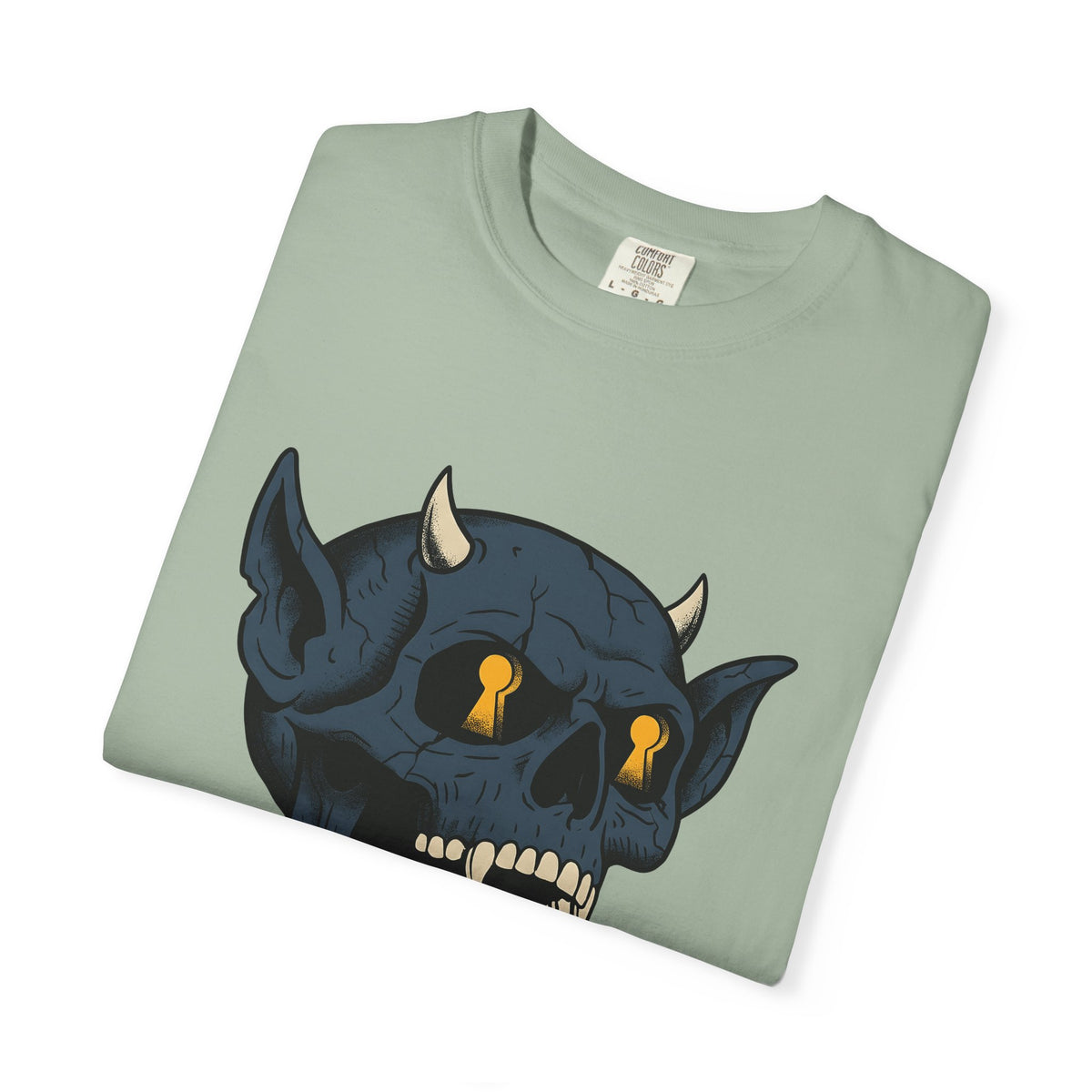 Devil Skull T-Shirt Halloween Horror Gift Women Tattoo T-Shirt Skull T-Shirt Horror Fan Scary Graphic T-Shirt Retro Teeth T-Shirt