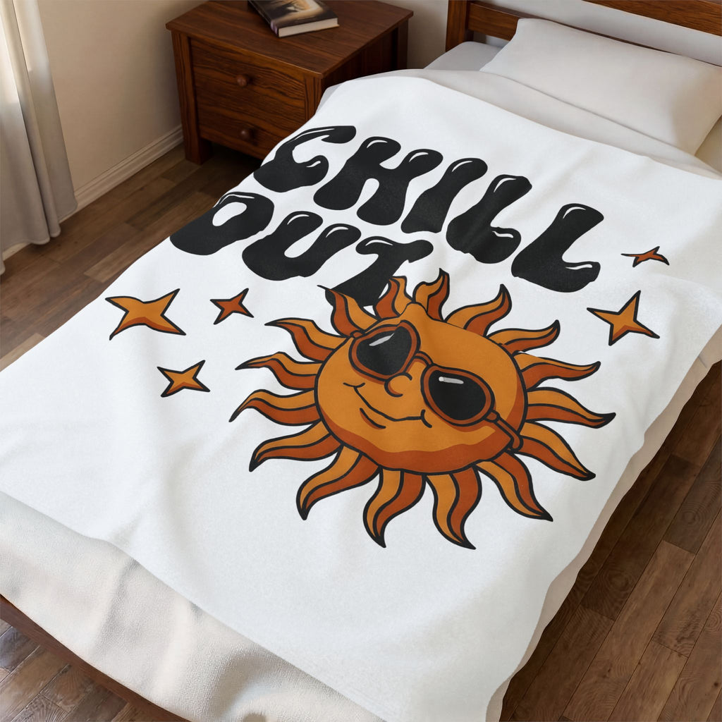 Sun Sunglasses Cute Summer Gift Retro Shades Adorable Fan Groovy Vacation Vintage Stars Blanket
