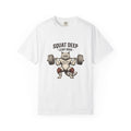 Muscular Cat T-Shirt Cat Fitness Gift Women Vintage T-Shirt Kitty T-Shirt Cat Fan Retro T-Shirt Workout Graphic Hand Drawn Barbell T-Shirt