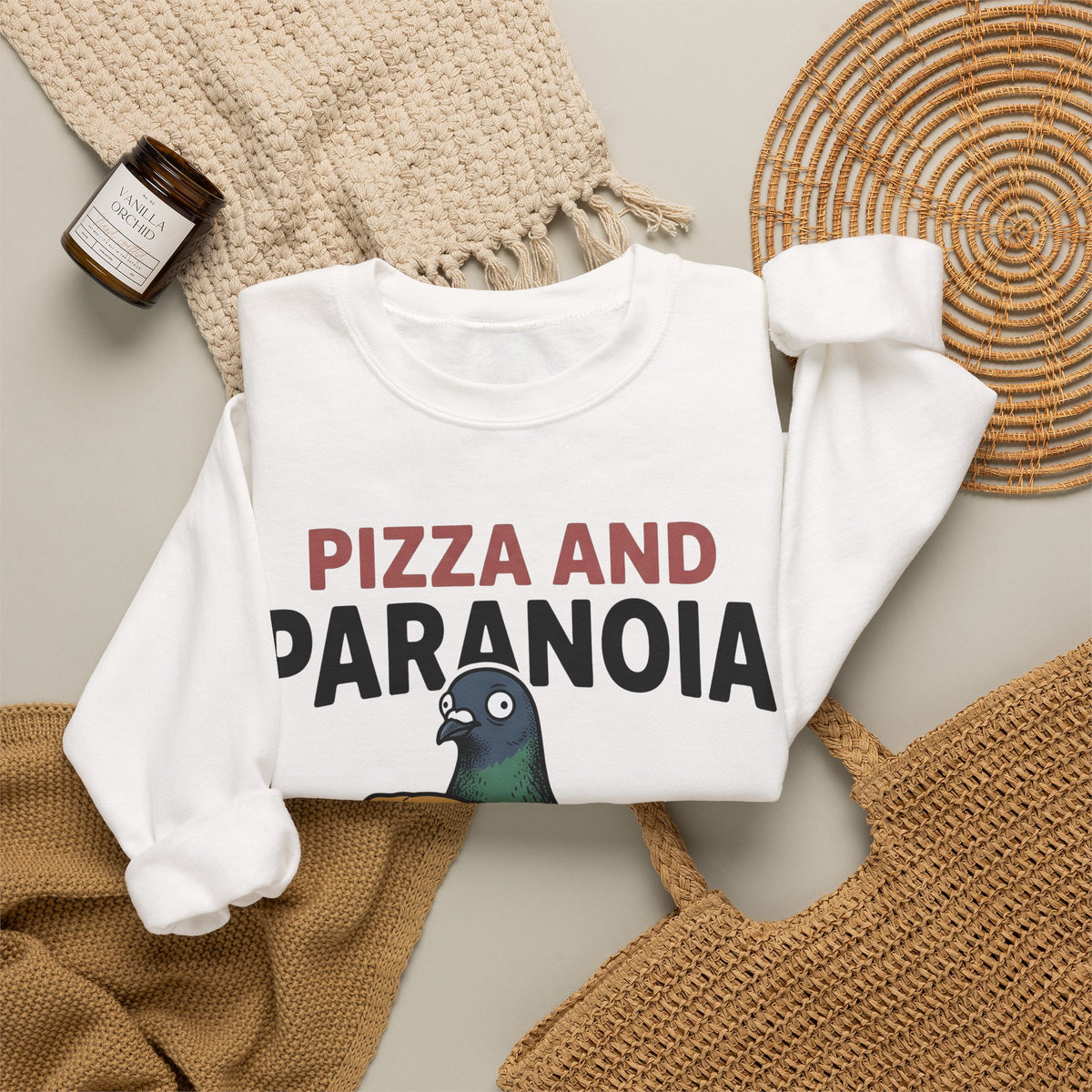 Bird Pizza Sweatshirt Funny Wildlife Gift Women Animated Sweatshirt Pizza Sweatshirt Humor Fan Cartoon Sweatshirt Animal Graphic Retro Meal Sweatshirt