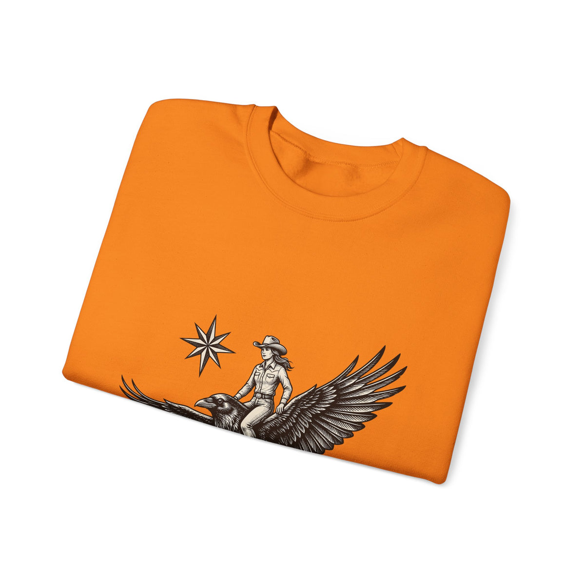 Cowgirl On Raven Cowgirl Travel Gift Country Horsewoman Cowboy Fan Rustic Adventure Retro Sweatshirt