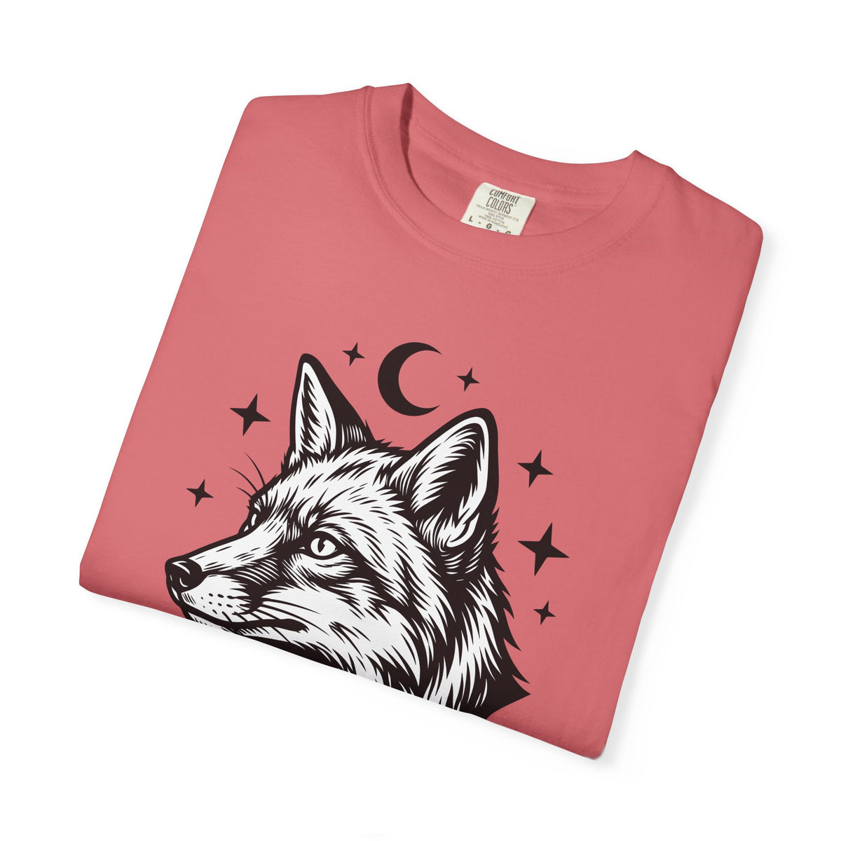 Wolf Portrait T-Shirt Boho Chic Fauna Gift Women Sketch T-Shirt Canine T-Shirt Bohemian Fan Drawing Design Graphic Creature Illustration Graphic