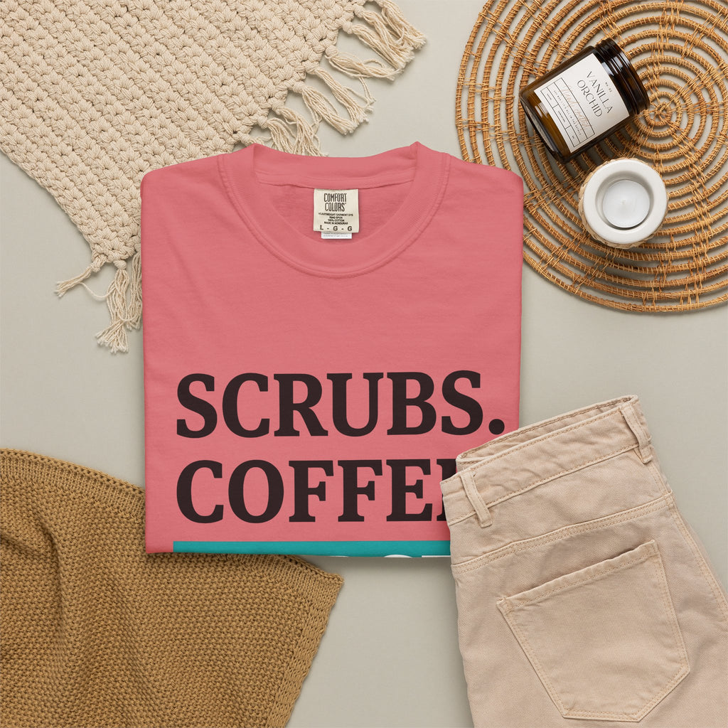 Coffee Cup T-Shirt Nurse Humor Gift Women Modern T-Shirt T-Shirt T-Shirt Rn Fan Contemporary T-Shirt Funny Graphic Minimalist Teal Highlight T-Shirt