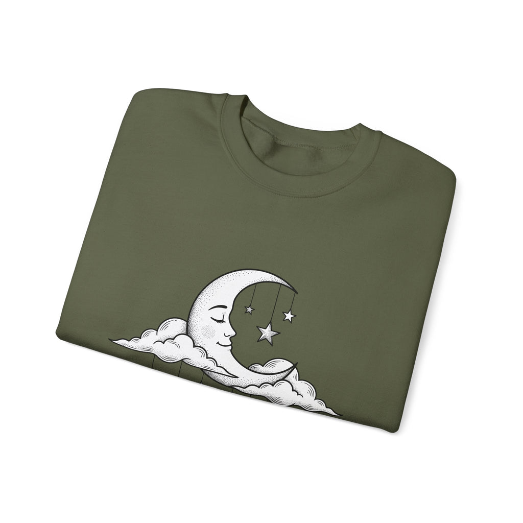 Crescent Moon Sweatshirt Nurses Career Gift Women Line Art Sweatshirt Lunar Sweatshirt Nurse Enthusiast Minimalist Sweatshirt Professional Graphic Clean