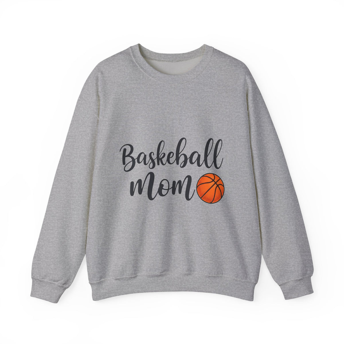 Basketball Graphic Sweatshirt Moms Sports Gift Women Script Sweatshirt Hoop Sweatshirt Mom Fan Calligraphy Sweatshirt Athlete Graphic Modern Sports Ball Sweatshirt