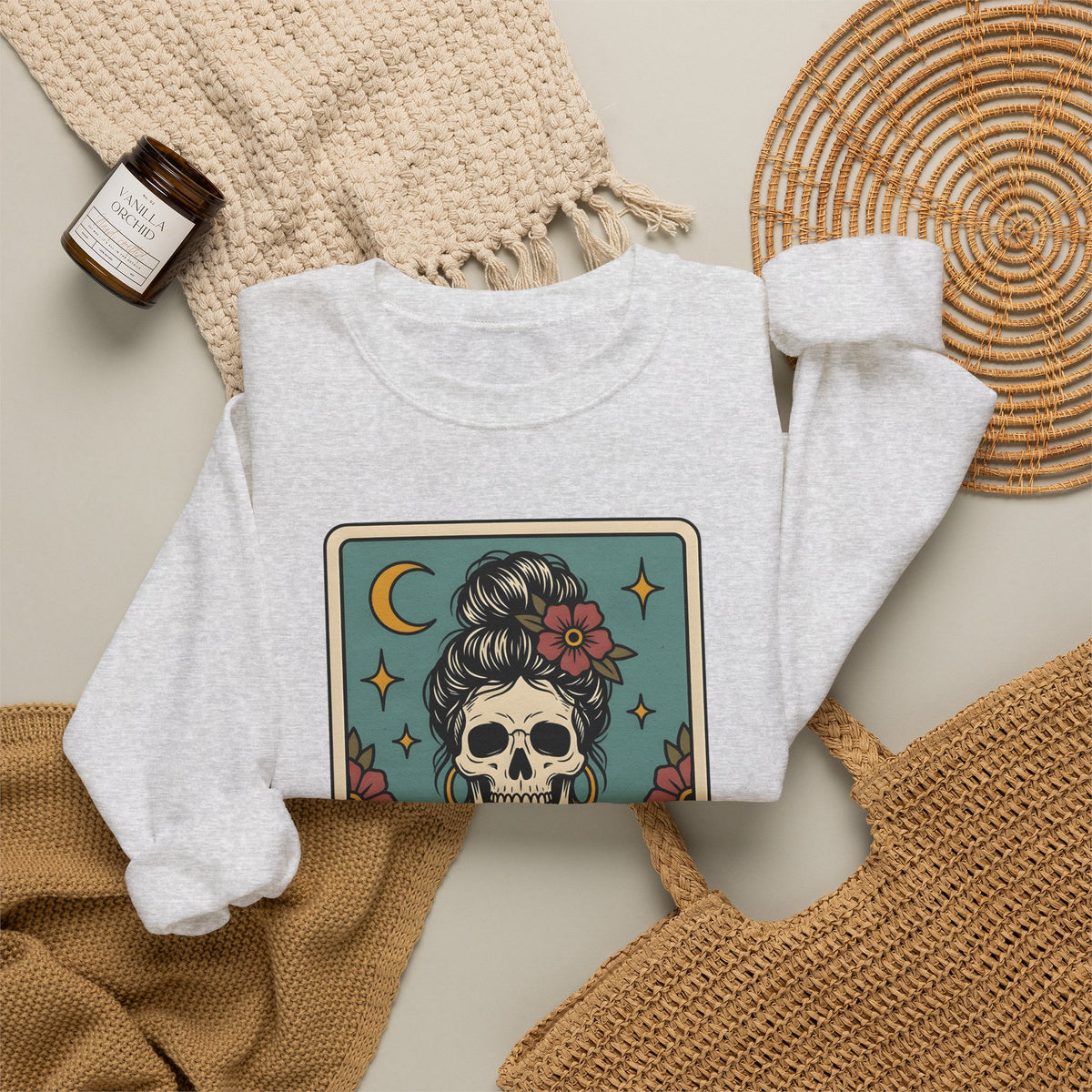Skeleton Mother Sweatshirt Moms Games Gift Women Body Art Sweatshirt Skeleton Sweatshirt Mom Fan Tattooed Sweatshirt Gaming Graphic Classic Baseball Sticks