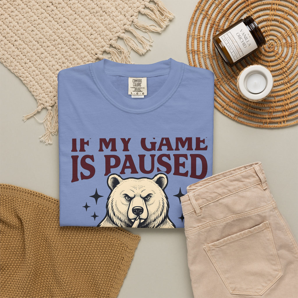 Gamer Bear Gaming Creature Gift Cartoon Teddy Gamer Fan Comic Creature Old School Controller T-Shirt