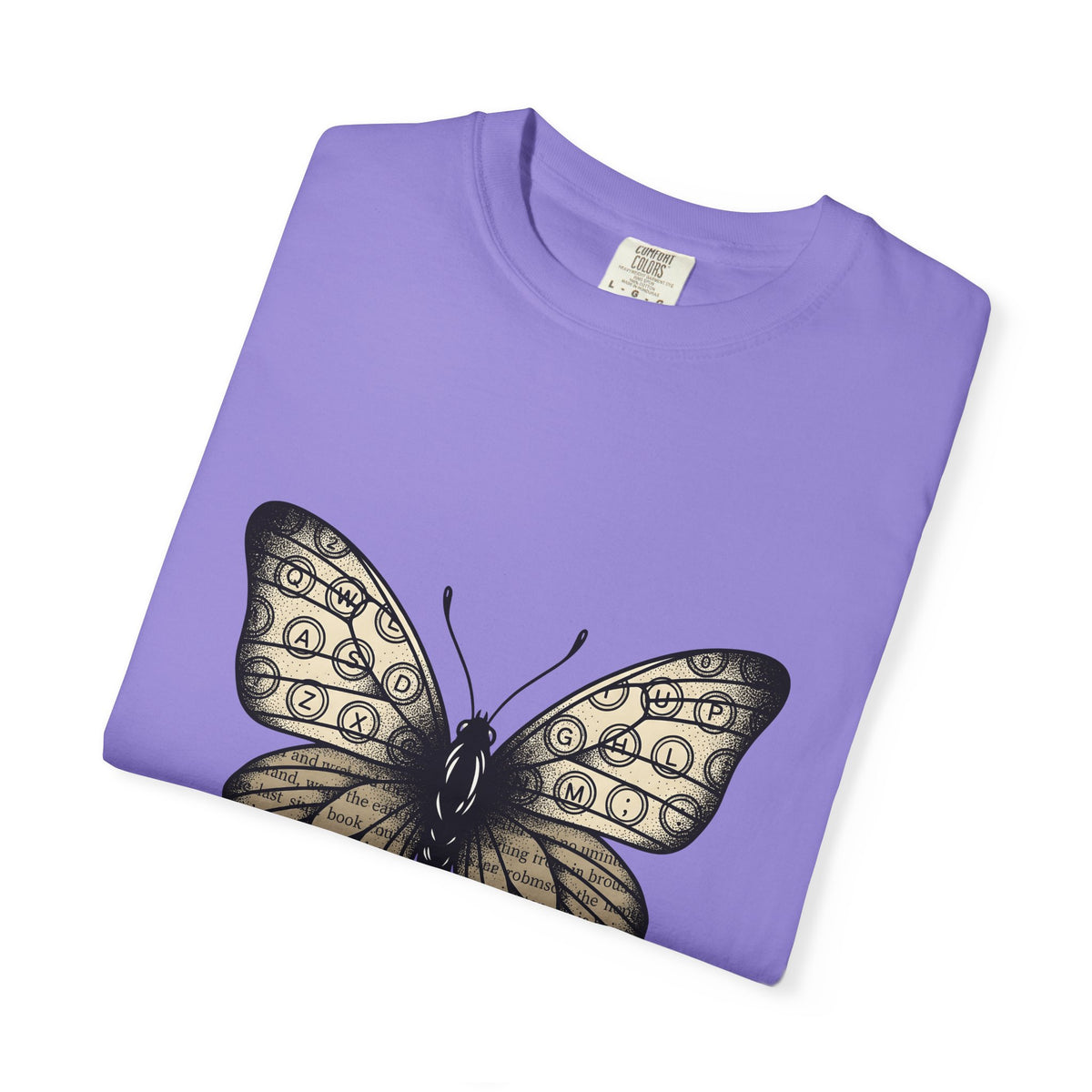 Butterfly Design T-Shirt Moms Environment Gift Women Sketch T-Shirt Butterfly T-Shirt Motherhood Fan Illustration Graphic Cartoon Keyboard Keys