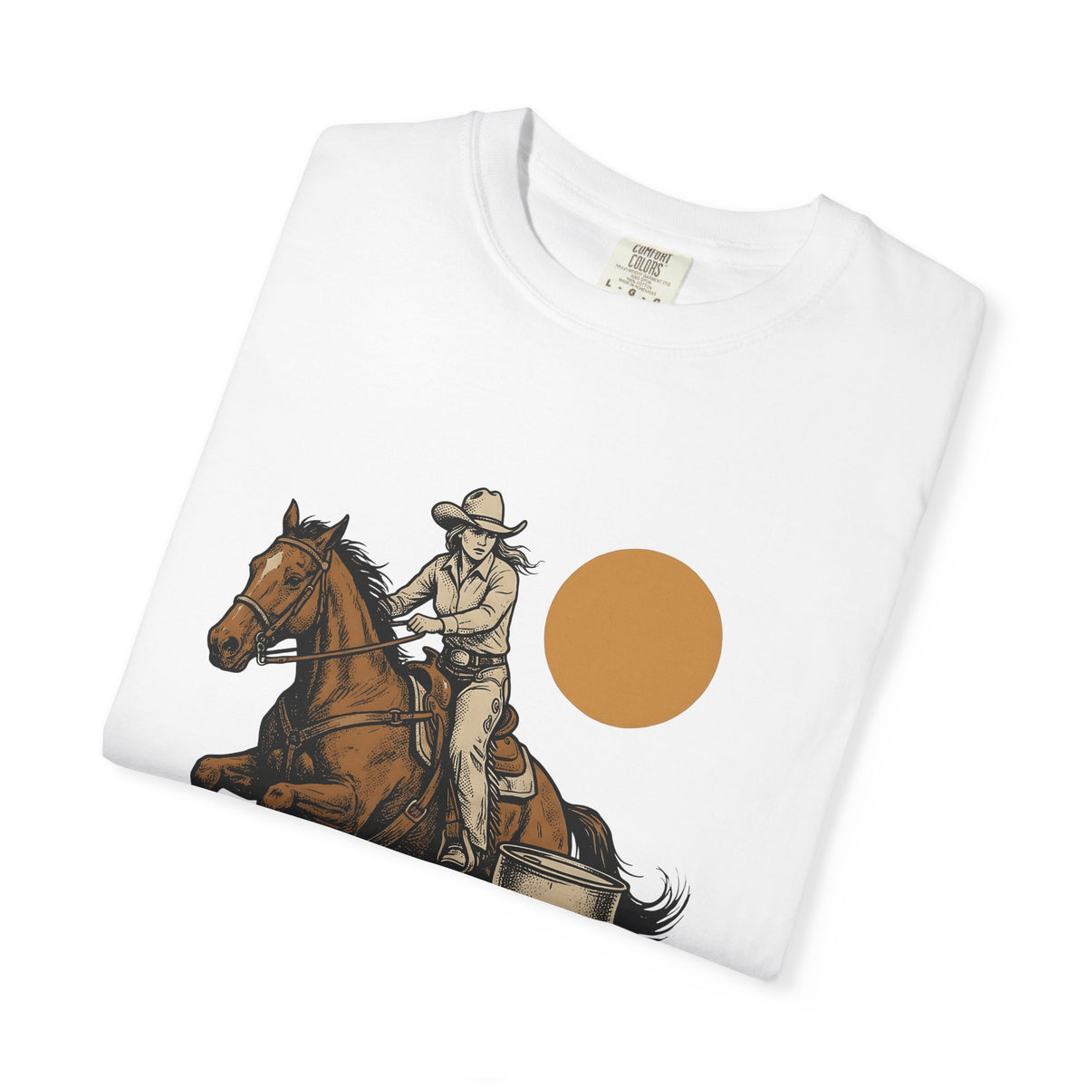 Barrel Racing T-Shirt Cowgirl Livestock Gift Women Cowboy T-Shirt Barrel Racing T-Shirt Rodeo Fan Western T-Shirt Cattle Graphic Retro Horse T-Shirt