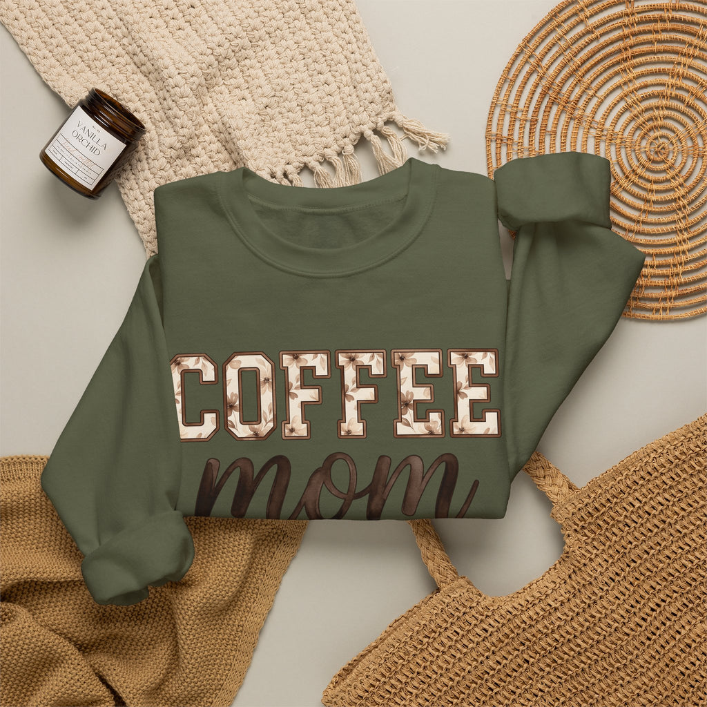 Iced Latte Cup Sweatshirt Moms Café Gift Women Painted Sweatshirt Coffee Cup Sweatshirt Mom Fan Hand Painted Sweatshirt Coffee Shop Graphic Classic Sash Sweatshirt