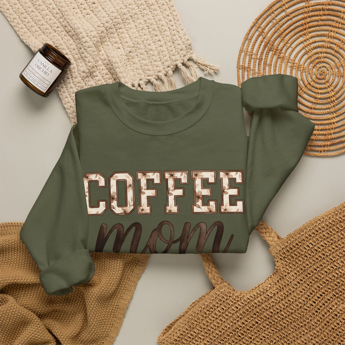 Iced Latte Cup Sweatshirt Moms Café Gift Women Painted Sweatshirt Coffee Cup Sweatshirt Mom Fan Hand Painted Sweatshirt Coffee Shop Graphic Classic Sash Sweatshirt