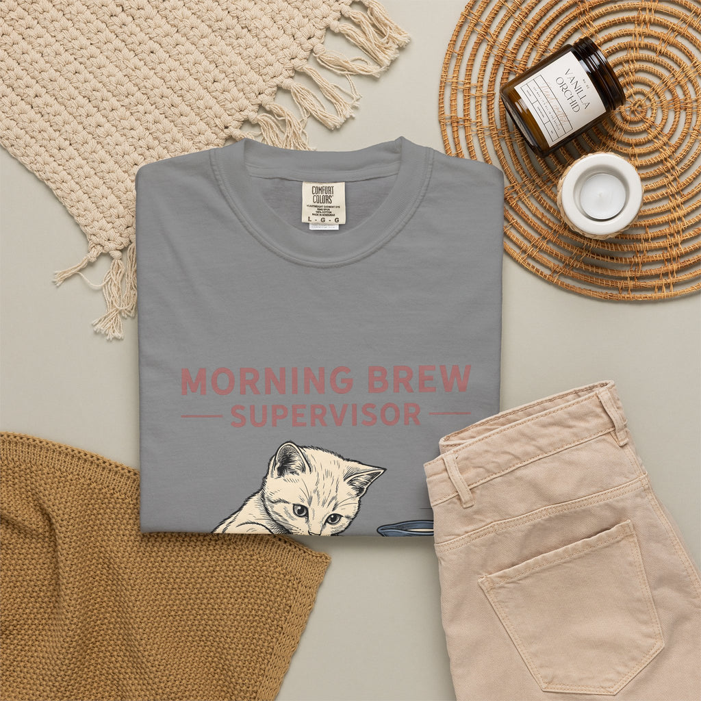 Cat Coffee Cup Cat Coffee Gift Hand Drawn Coffee Mug Cat Fan Illustrated Caffeinated T-Shirt