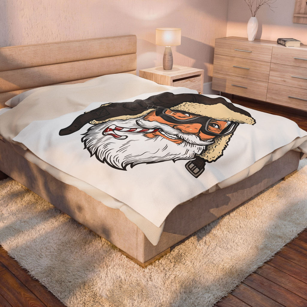 Santa Aviator Blanket Christmas Celebration Gift Women Comic Blanket Kris Kringle Blanket Xmas Fan Comic Art Blanket Party Graphic Retro Peppermint