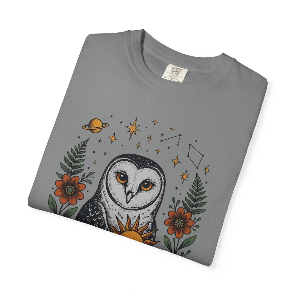 Owl Sun Boho Chic Nature Gift Boho Hoot Bohemian Fan Hippie Environmental Vintage Floral T-Shirt