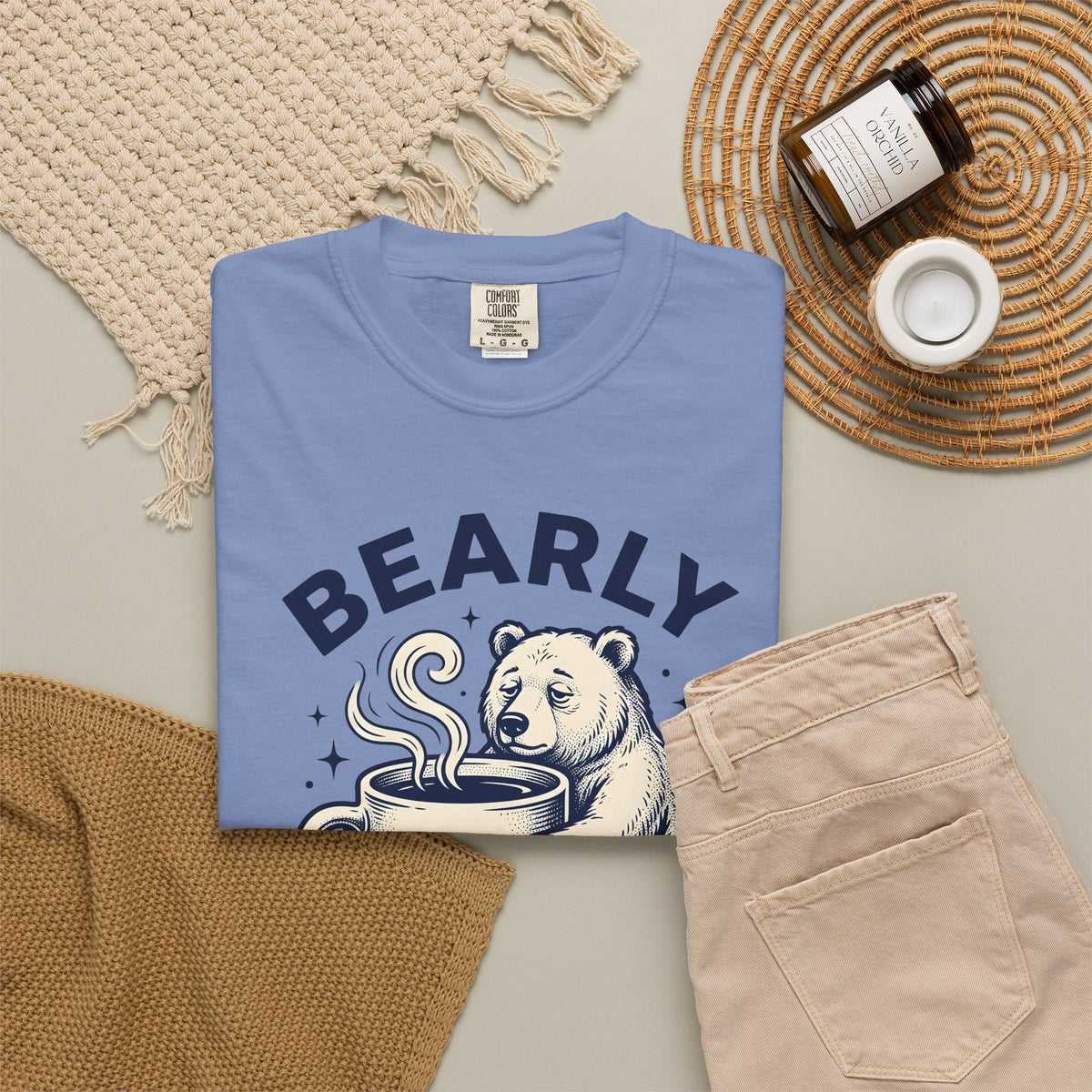 Grizzly Coffee Cup T-Shirt Funny Creatures Gift Women Doodle T-Shirt Coffee T-Shirt T-Shirt Humor Fan Cartoon T-Shirt Beast Graphic Line Art Coffee