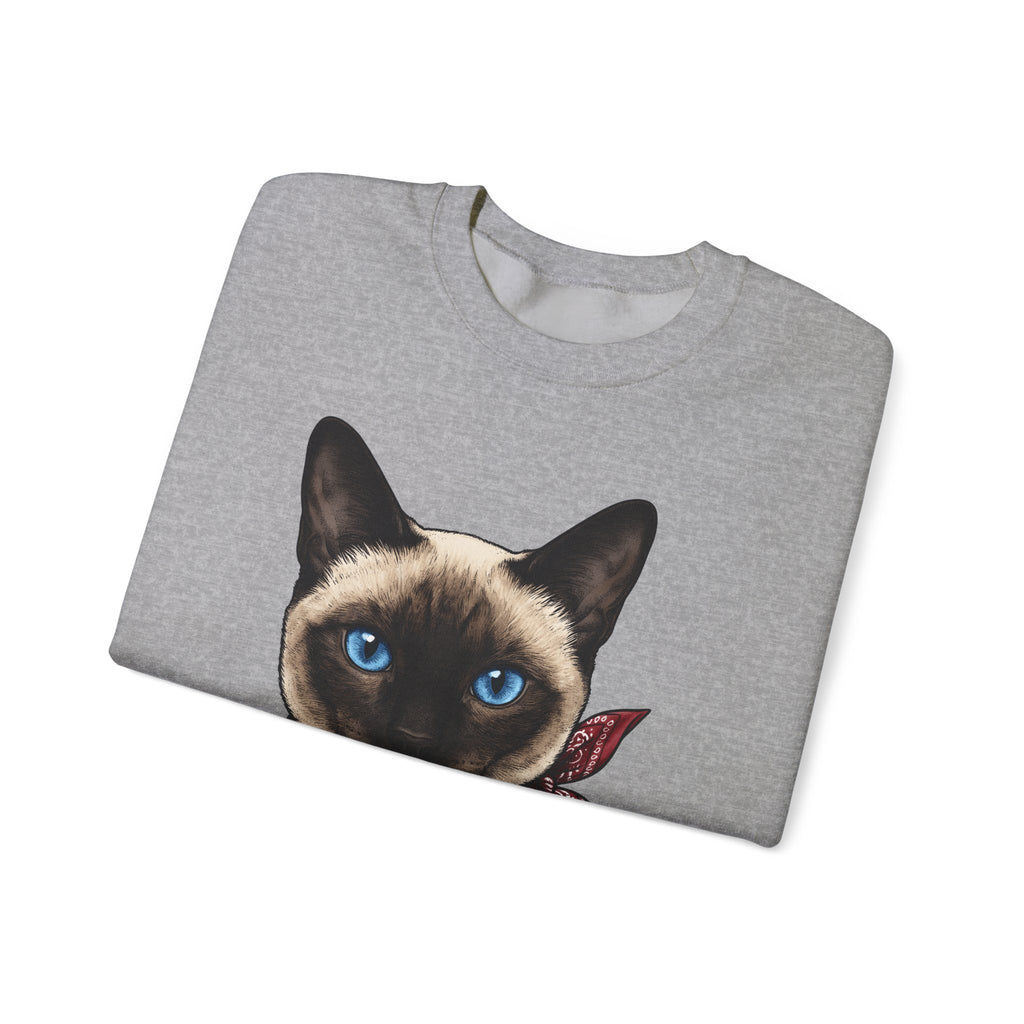 Siamese Cat Sweatshirt Cat Pet Gift Women Realistic Sweatshirt Siamese Sweatshirt Cat Fan Feline Sweatshirt Pet Graphic Vintage Bandana Sweatshirt