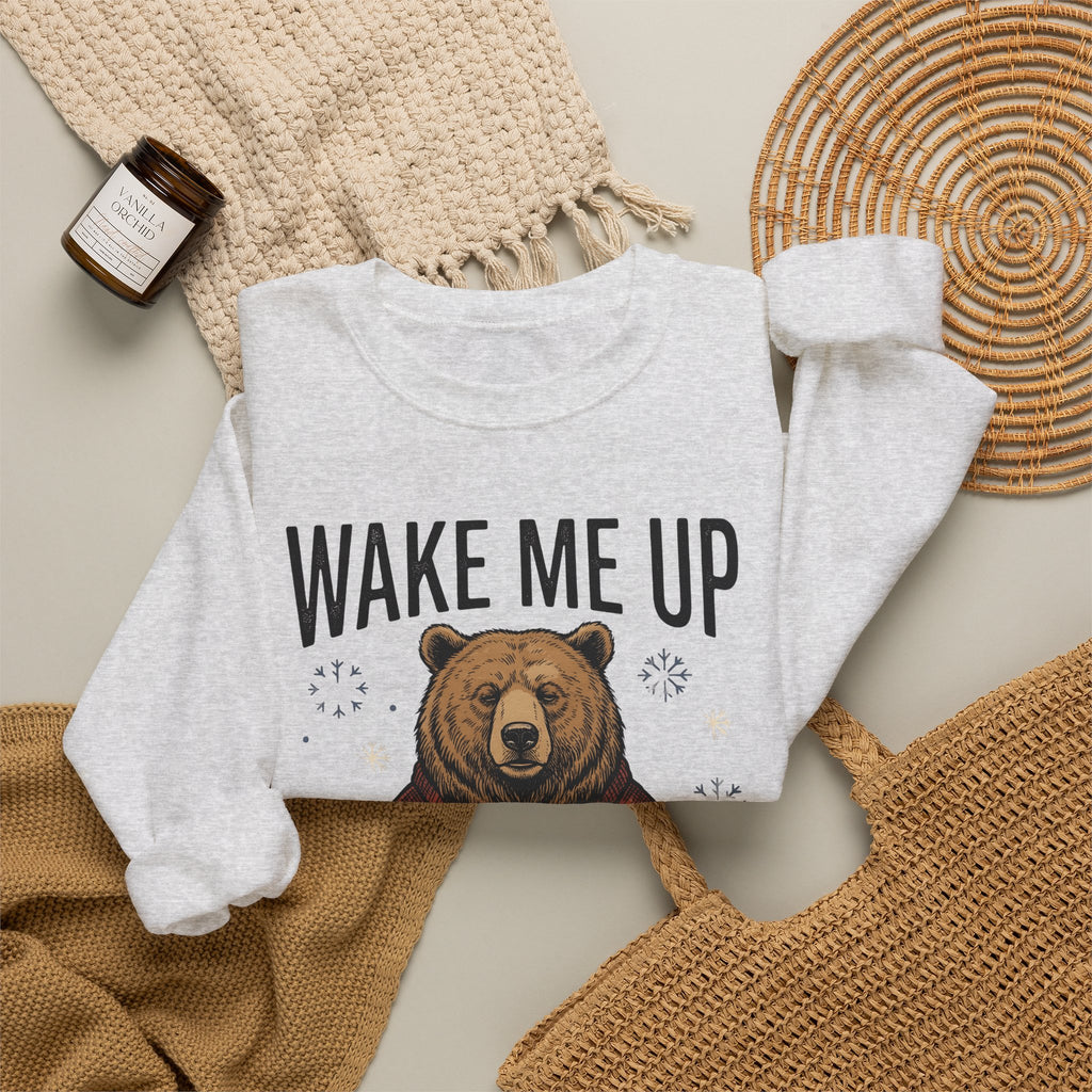 Bear Knitwear Sweatshirt Christmas Cold Gift Women Cabin Sweatshirt Teddy Sweatshirt Xmas Fan Rustic Sweatshirt Frosty Graphic Outline Winter Snow Sweatshirt