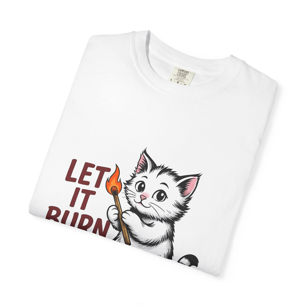 Cute Cat T-Shirt Cat Humor Gift Women Cartoon T-Shirt Kitten T-Shirt Feline Fan Cartoonish T-Shirt Funny Graphic Vintage Matchstick T-Shirt