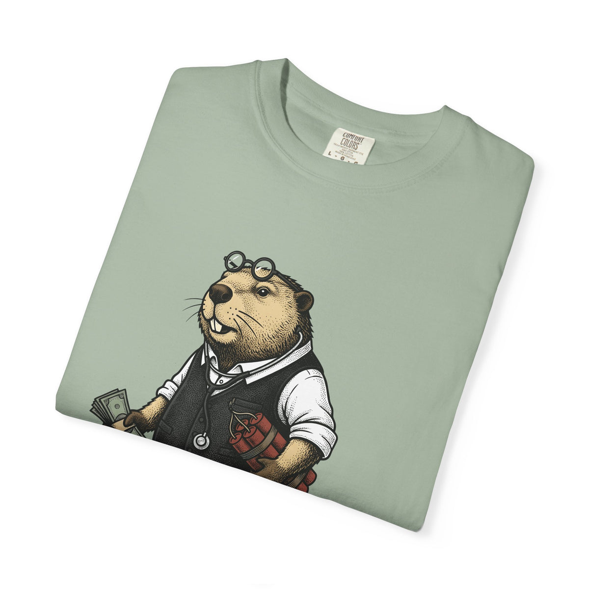 Beaver Apparel T-Shirt Funny Fauna Gift Women Caricature T-Shirt Beaver T-Shirt Humor Fan Cartoon T-Shirt Wildlife Graphic Old School Cash Money